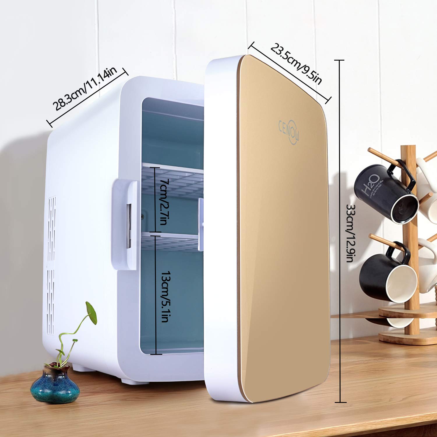 Mini Fridge with Cooler and Warmer, 10 Liter Large Capacity Portable