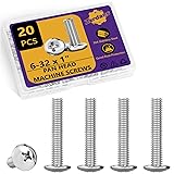 6-32 x 1 Machine Screws, 20 PCS Phillips Pan Head