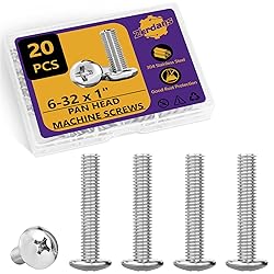 6-32 x 1 Machine Screws, 20 PCS Phillips Pan Head