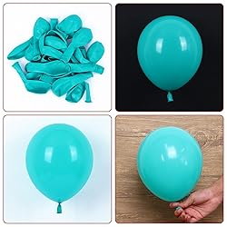 RUBFAC 129pcs Teal Blue Balloons Different Sizes 18