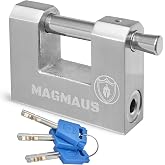 Magmaus&reg; RTL70 [Armoured] High Security Padlock &ndash; Heavy Duty Container Lock with 0.70&rdquo; Shackle Clearance &amp; 0.39&rdquo; Thick Bolt &ndash; Weatherproof Outdoor Lock for Storage Unit, Shed, Gate, Garage - 3 Keys