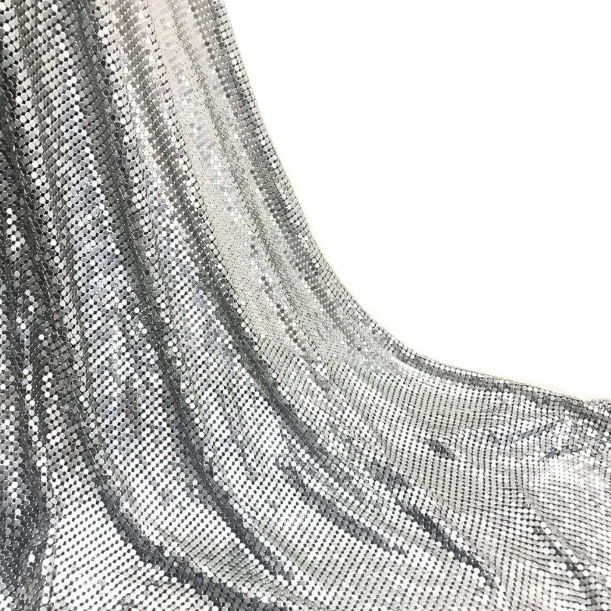45x150cm Sparkly Metal Mesh Fabric Chainmail Jewelry Dress Craft Bag Making (Silver)