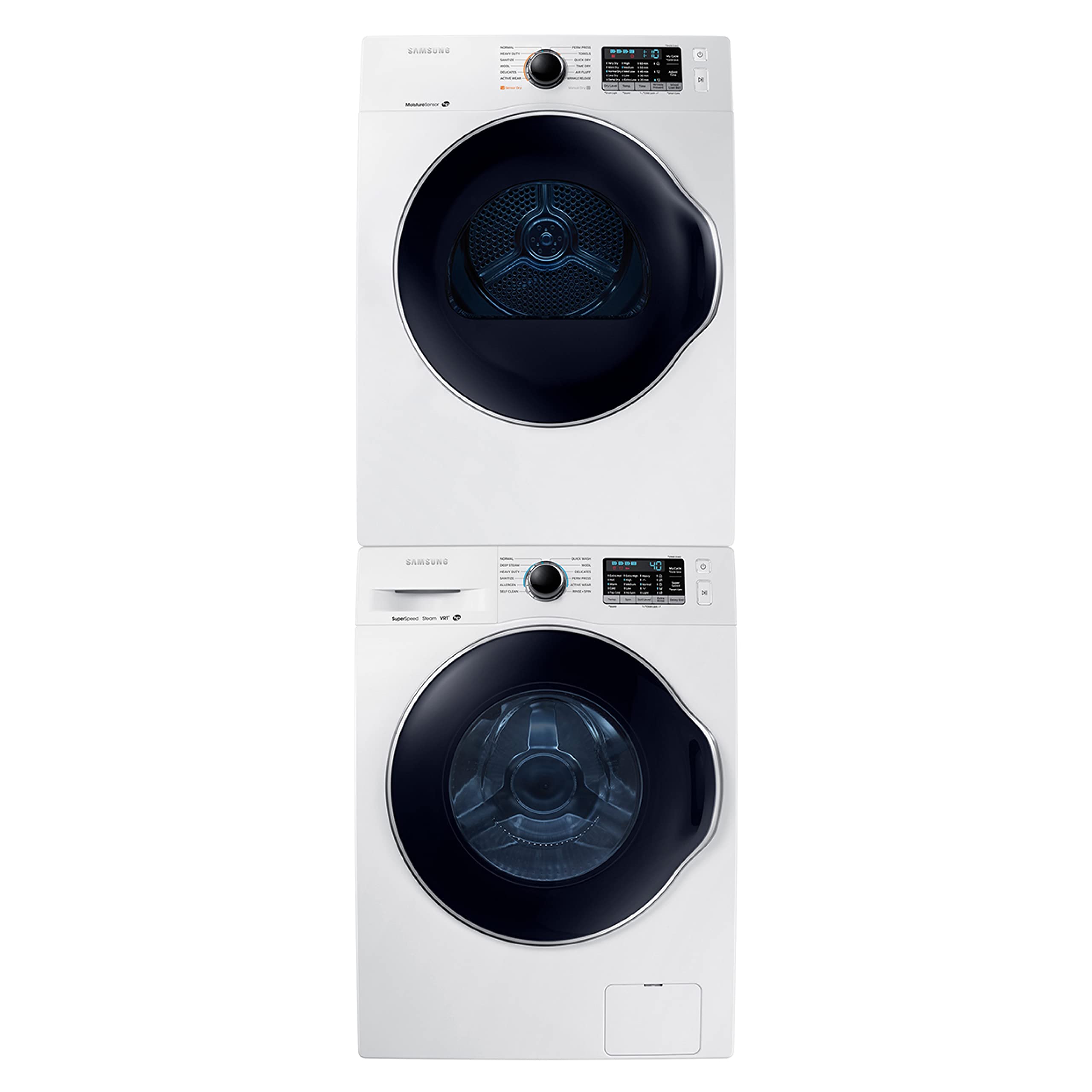 Samsung 4.0 cu. ft. Electric Dryer, Compact Clothes Drying Machine, Stackable for Small Spaces w/Sensor Dry, 12 Preset Cycles, Reversible Door, Internal Drum Light, DV25B6900EW/A2, White