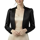 BlackButterfly Formal Satin Long Sleeve Bolero Shrug