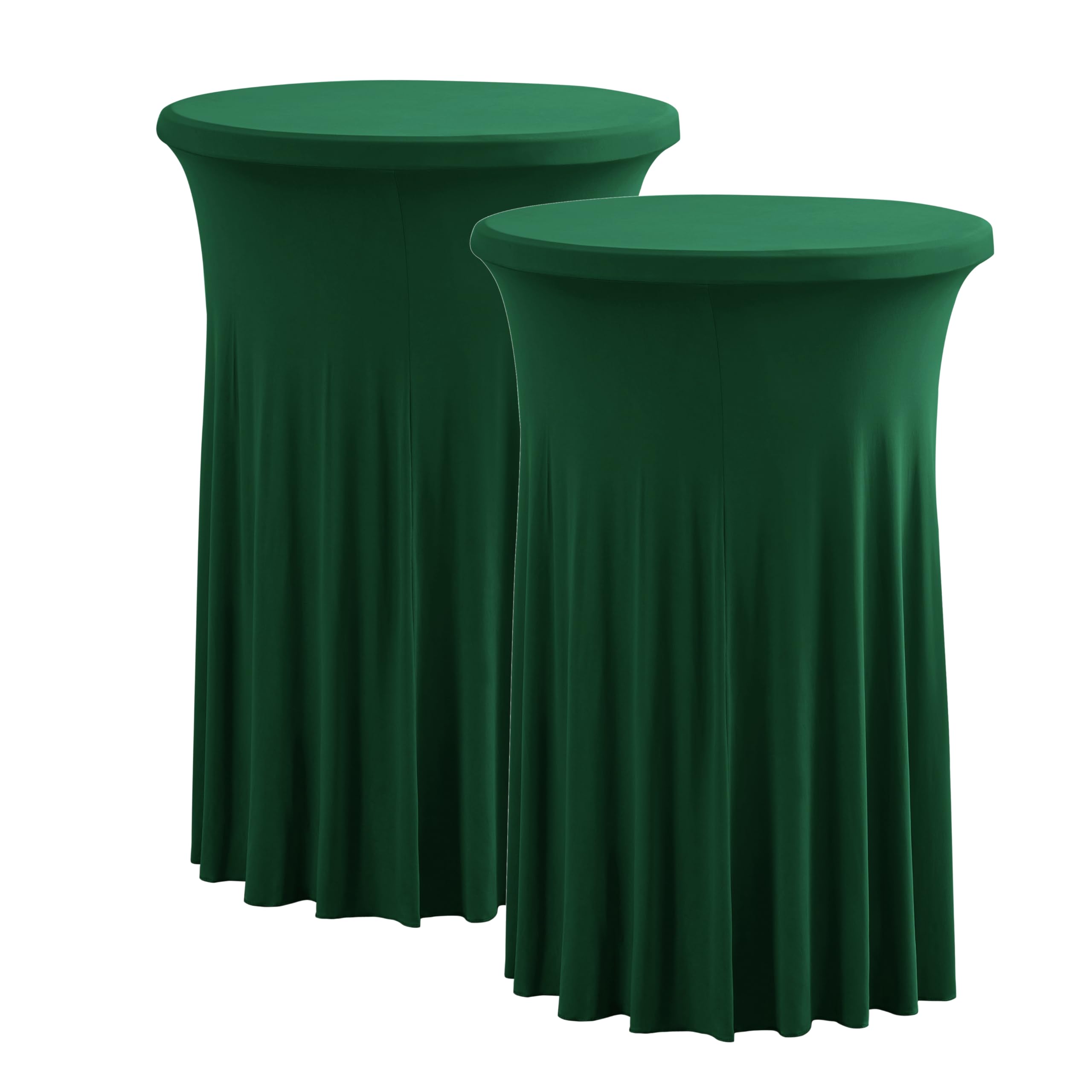 Photo 1 of 2Pcs 32" Highboy Cocktail Round Stretch Spandex Table Cover Table Skirt High Top Tablecloth (30"-32" Dia x 43", Hunter Green)