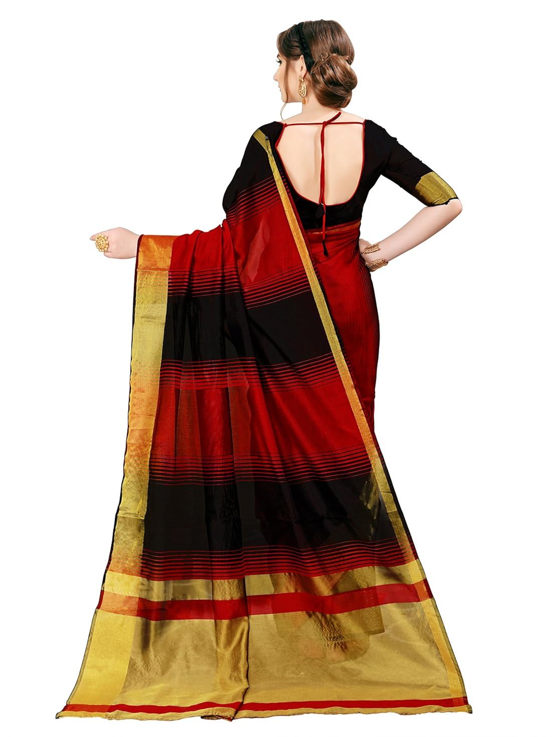 glory sarees women's handloom cotton silk saree(jari129)