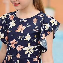 GORLYA Girl's Flutter Sleeve Stretchy A-Line Swing