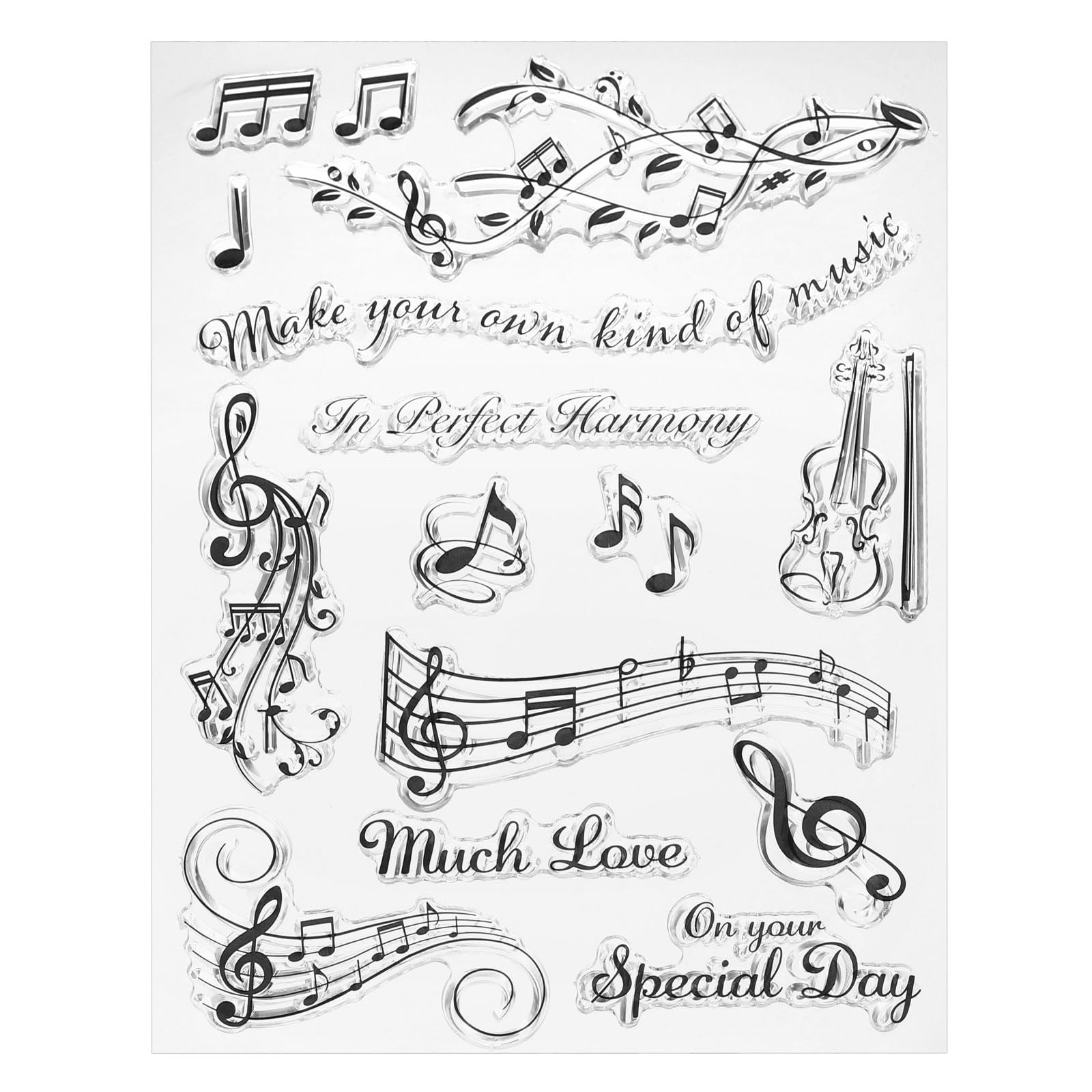 PATIKIL Transparent Silicone Stamps, 1 Pcs T1732 Note Clear Stamps for Card Making Decoration DIY Scrapbooking Embossing Album Decor Craft, Clear