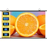 72 inch Projector Screen, ALR Projection Screen for Indoor Outdoor | Anti Light, Anti Glare, Easy Setup, Large, Hanging, Portable, 16:9, 4K, 3D, Backyard, Movie Night, Camping, Home Theater