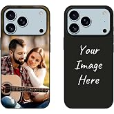 Custom Case for iPhone 17 Pro Max 2025 New Customized Photo Picture Logo Personalized Text Name Image Full-Body Protective Soft Anti-Scratch Phone Cover TPU Silicone Fall-Resistant Shell Black 6.9IN