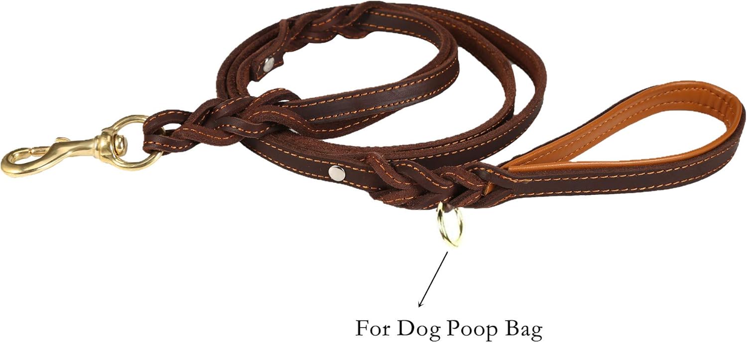 JYHY Leather Dog Leash with Double Handle - Image 5