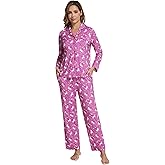 DREAMHALO Viscose from Bamboo Pajamas Set for Women Soft Button Down Sleepwear Pj Lightweight Lounge Sets with Pockets S-XXL