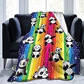 Cute Panda Blanket Soft Lightweight Flannel Fleece Cartoon Throw Blankets Bedding for Bed Sofa Couch Living Room Gifts 80"x60"