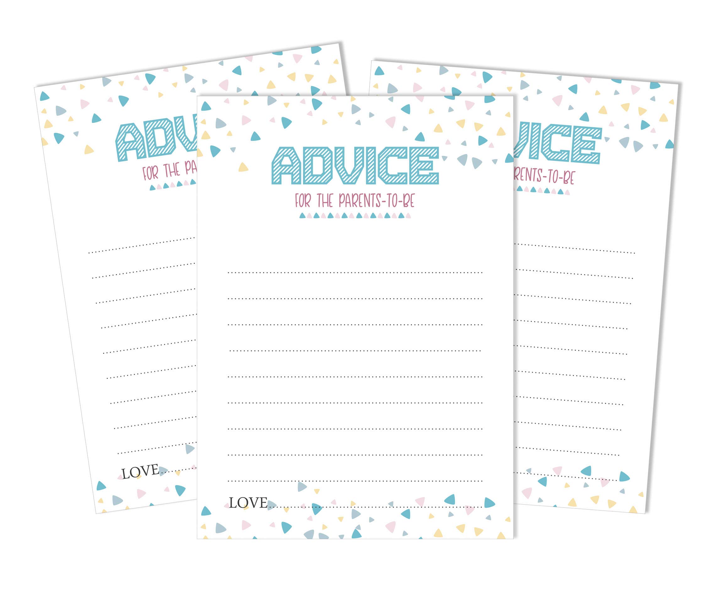 Inkdotpot 50 Advice Cards New Parents For Baby Shower Game Gender Reveal Party Supplies It’s A Boy It’s A Girl Advice For New Mom & Dad