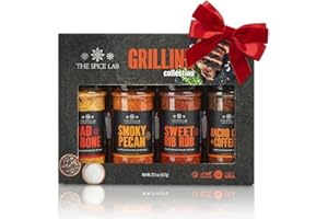 The Spice Lab BBQ Grilling Seasoning Collection Spice Set - Ultimate Barbecue Seasoning Gift Set - Grilling Gifts or Men or All Around Cooking for Barbecues and Smoking - Made in the USA