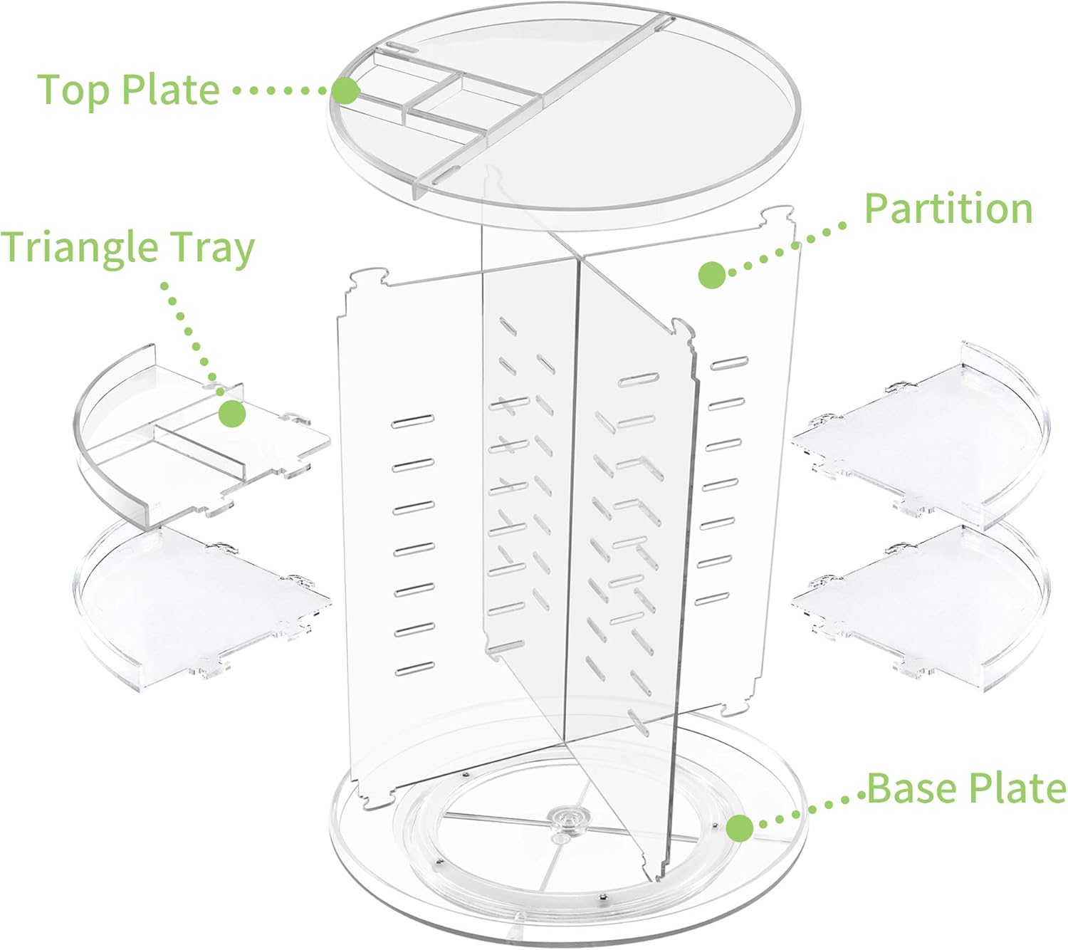 360° Rotating Makeup Organizer, Spinning Bathroom Organizer Countertop, Carousel Vanity Organizer, Cosmetic Organizer Makeup Holder Shelf, Make Up Organizers and Storage for Bedroom, Transparent: Home & Kitchen