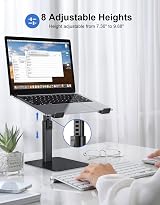 Babacom Laptop Stand 8 Height Adjustable Aluminum Desktop Riser 10-16 Inch view 2