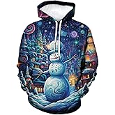 Girren Men And Women Christmas Hoodies Fashion Graphic Sweatshirts Casual Kangroo Pocket Pullover