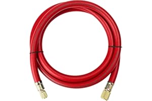 ELYASPEDY Upgrade Version 3/8" Diameter HVAC Vacuum Hose,1/4" to 3/8" Fitting,6-Feet, Refrigerant Charging Hose for R410A and all Common Refrigerants- 800 PSI Working Pressure,Red