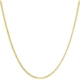 LIFETIME JEWELRY 1.4mm Box Chain Necklace for Women and Men 24k Real Gold Plated