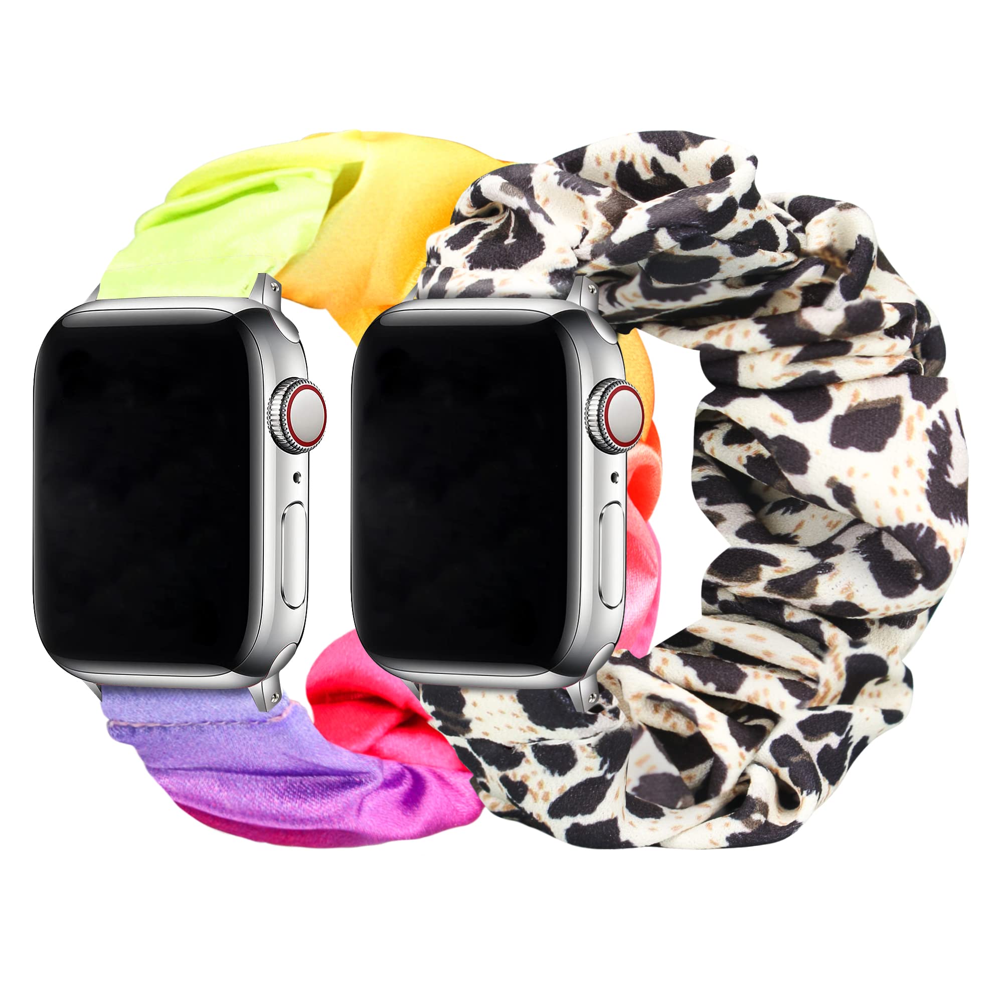 Meideli Replacement Bands Compatible with Apple Watch Strap 40mm 41mm 42mm, Scrunchie Elastic Strap Compatible with Apple iWatch Series 10 9 8 7 6 5 4 SE SE for Women Girl