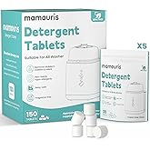 Mamouris 150 Count Bottle Washer Detergent Tablets for All Bottle Washers | 5x Natural Enzyme formula- Removes Milk Residue, Grease and Odor from Bottles &amp; Pump Parts, for Momcozy Baby Brezza GROWNSY