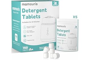 Mamouris 150PCS Official Detergent Cleaning Tablets: for Baby Brezza Grownsy Papablic Momfann Bottle Washer - Baby Bottle Washer Tablets for All Brands Bottles Washers Machines