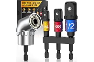 DOMETOUR Stocking Stuffers for Men Adults Women Husband Dad Father Mother Teens Christmas Gifts Cool Gadgets 3-Piece 1/4 3/8 1/2" Socket WrenchImpact Socket Adapter Set Tools Extension Drill Adapter Bit Set