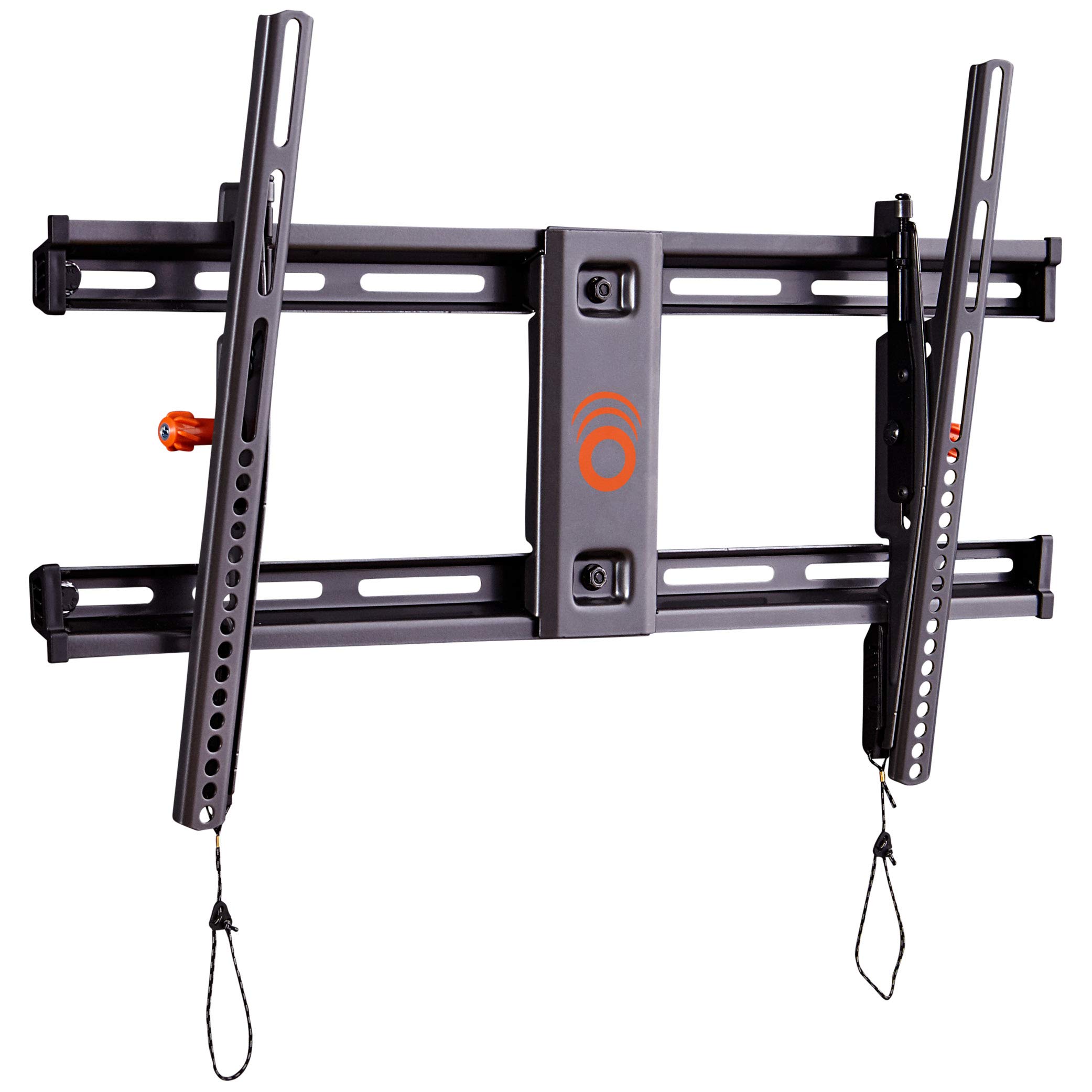 echogear tilting tv wall mount with low profile design for 40" - 82" tvs - eliminate glare with 10º of smooth tilt - slides to center between studs & can be leveled after install - 2019 upgrade
