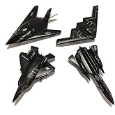 Playmaker Toys - Die-Cast Metal United States Air Force Stealth Aircraft Set, 4.5 Inch, 4-Pack with Pullback Action, B2 Bomber, SR-71 Blackbird, F-117 Nighthawk, F/A-22 Raptor