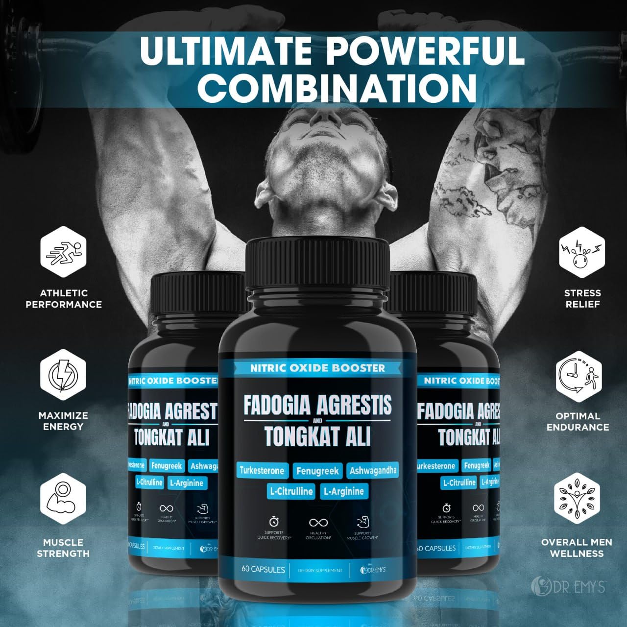 (2 Pack) Tongkat Ali Fadogia Agrestis Nitric Oxide Ashwagandha