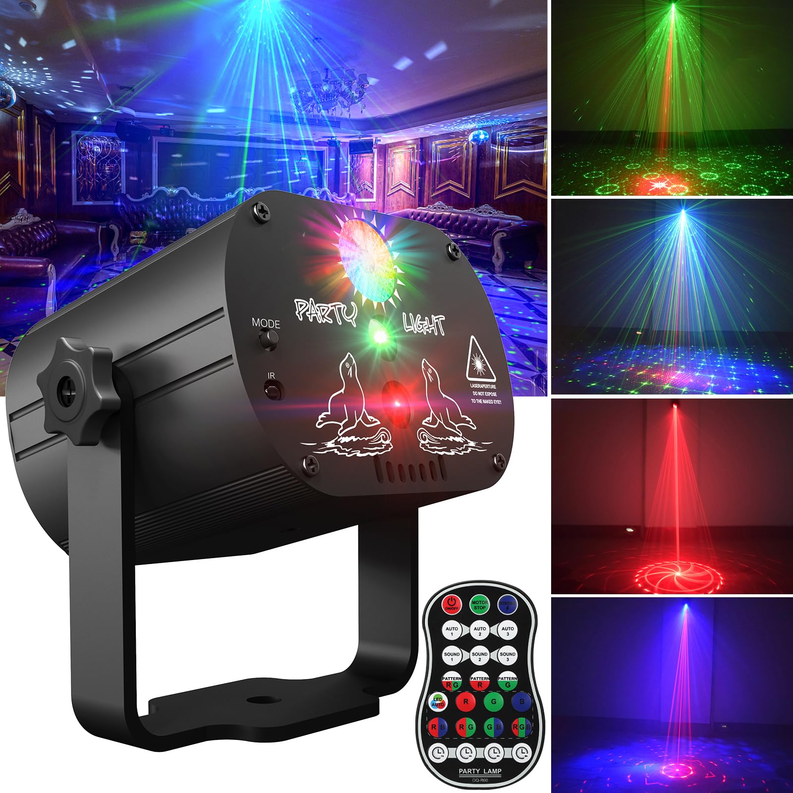 Photo 1 of POCOCO Wireless DJ Party Lights - Laser Light Stage Light for Disco Party Birthday Wedding Halloween Christmas Festival