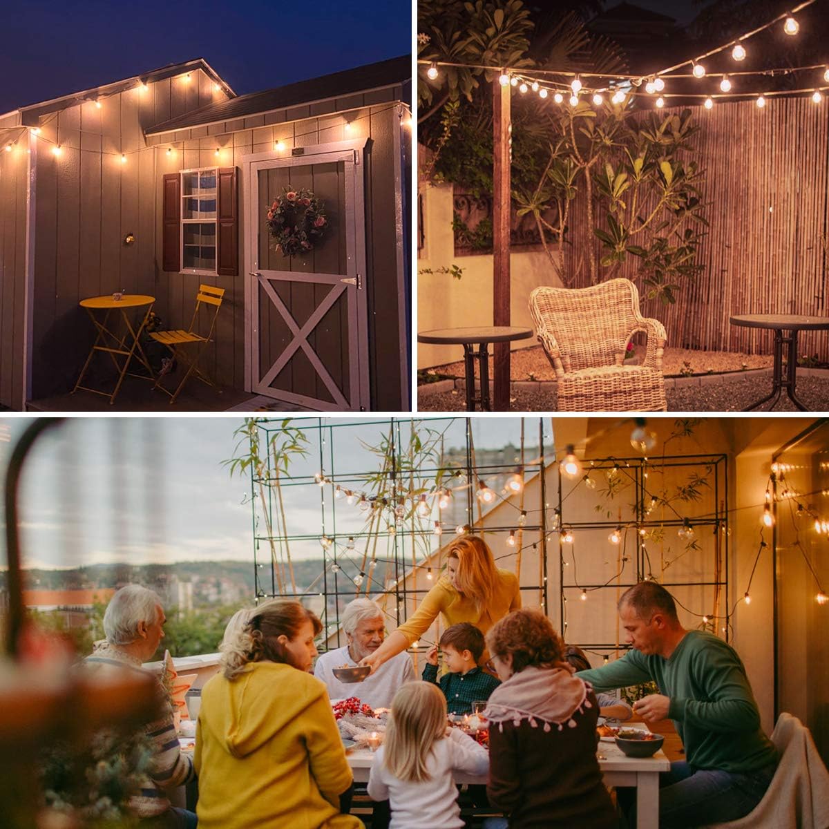 Gimify Outdoor String Lights LED G40 Globe Patio Lights 50FT 25+2 Edison Light Bulbs, Weatherproof for Backyard Patio Garden Party Christmas Indoor/Outdoor Decoration : Garden & Outdoor