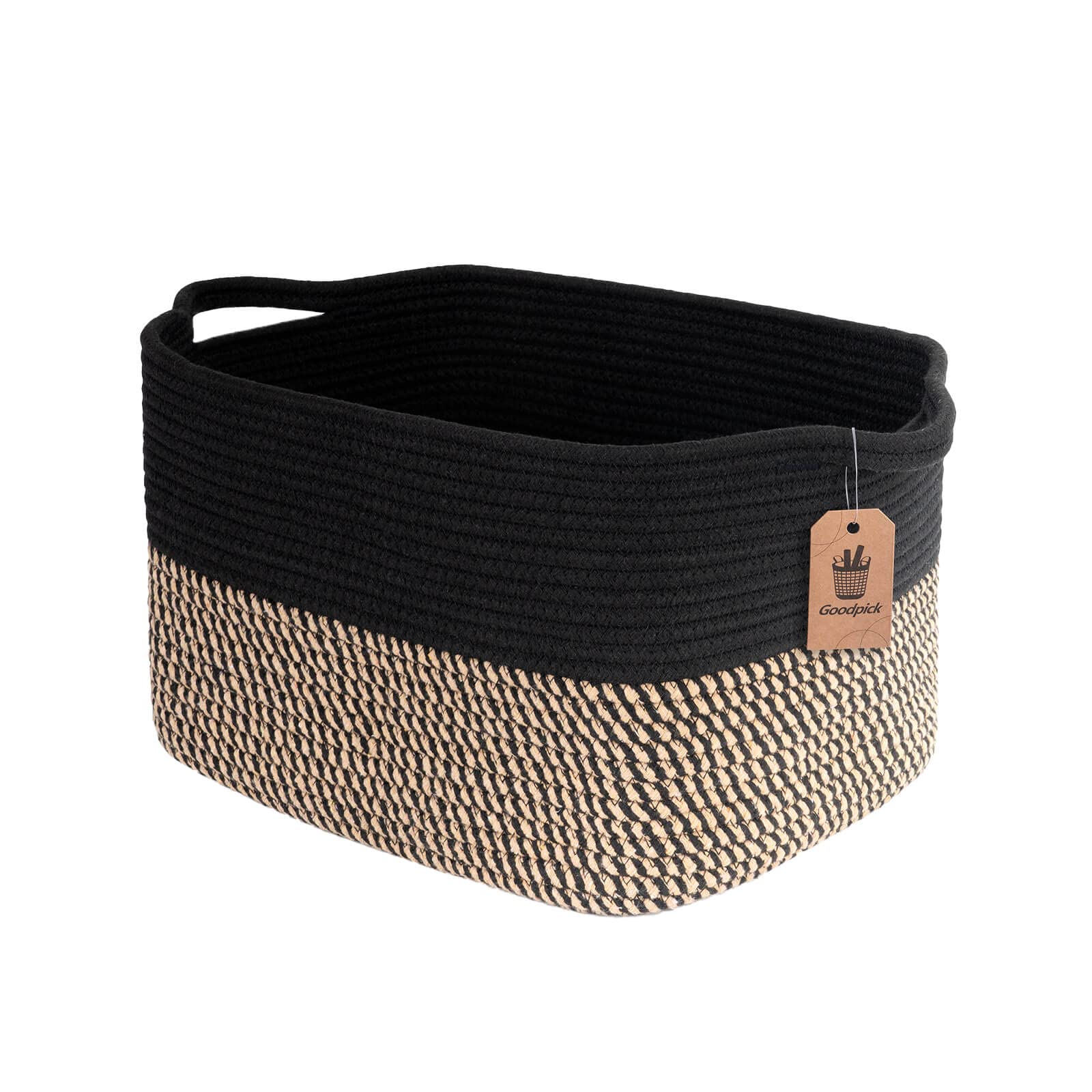 Photo 1 of Goodpick Cube Storage Bins - Towel, Book, Cloth, Shoes, Closet Shelf Woven Baskets for Office, Baby Laundry, Toys, 13''x10''x9''