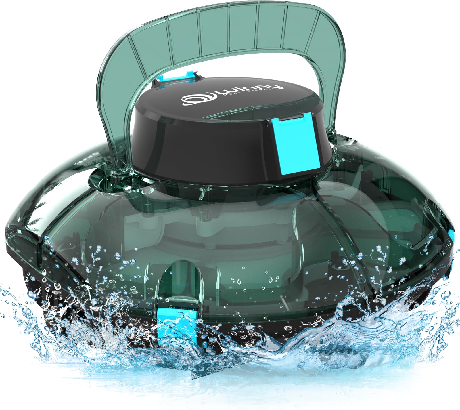 Photo 1 of (2025 Upgrade) Cordless Robotic Pool Cleaner, Lasts 75 Min, Automatic Vacuum for Above-Ground Pools up to 645 Sq.ft,Portable, Self-Parking,Transparent Green