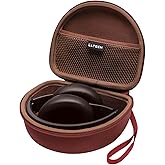 Headphone Case Compatible with Beats Studio Pro/Solo 4 / Studio 3 / Solo 3 / Picun B8 / BERIBES/JLab JBuds Lux ANC Wireless Bluetooth Noise Cancelling Headphones, Claret+Brown(Case Only)