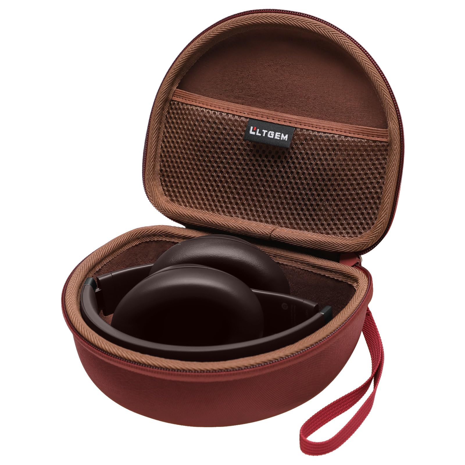 Photo 1 of Headphone Case Compatible with Beats Studio Pro/Solo 4 / Studio 3 / Solo 3 / Picun B8 / BERIBES/JLab JBuds Lux ANC Wireless Bluetooth Noise Cancelling Headphones, Claret+Brown(Case Only)