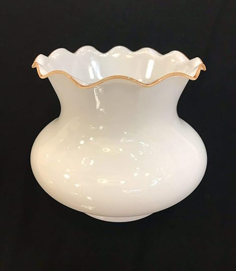 Dover White Gold Line Trim Clip On Replacement Glass Lamp Shade