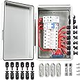 QL-LINRUN Combiner Box for Solar Panels Pv Combiner Box Solar Combiner Box with 6 String 15A Rated Current Fuse Surge Protective Device and 63A Air Circuit Breaker for On/Off Grid Solar Panel System