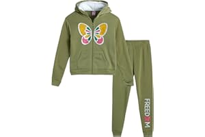 Real Love Girls' Sweatsuit Set - 2 Piece Sweatshirt with Sherpa Fleece Lined Hood and Jogger Sweatpants (7-16)