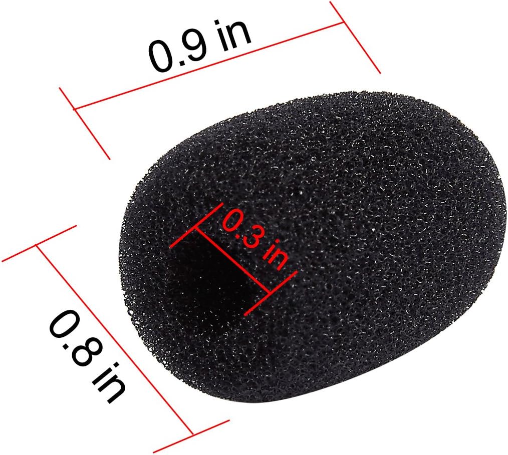 Mini Microphone Windscreens – 24-Pack Microphone Foam Cover for Lapel, Lavalier, and Headset Microphones, Black: Musical Instruments