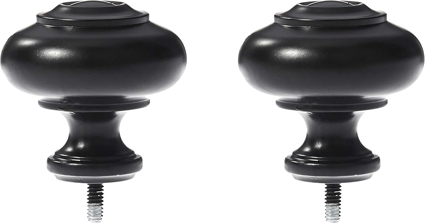 Amazon Com Amazonbasics Knob Curtain Rod Finials Set Of Two