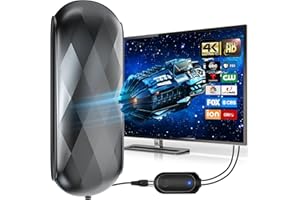 YINSHEEPQ7 TV Antenna UP to 910+ Miles Range Digital TV Antenna Indoor with Amplifier and Signal Booster Support 4K 1080p, Portable HD Antenna for TV Indoor Outdoor for Smart TV and Old TVs - 36ft Coax Cable