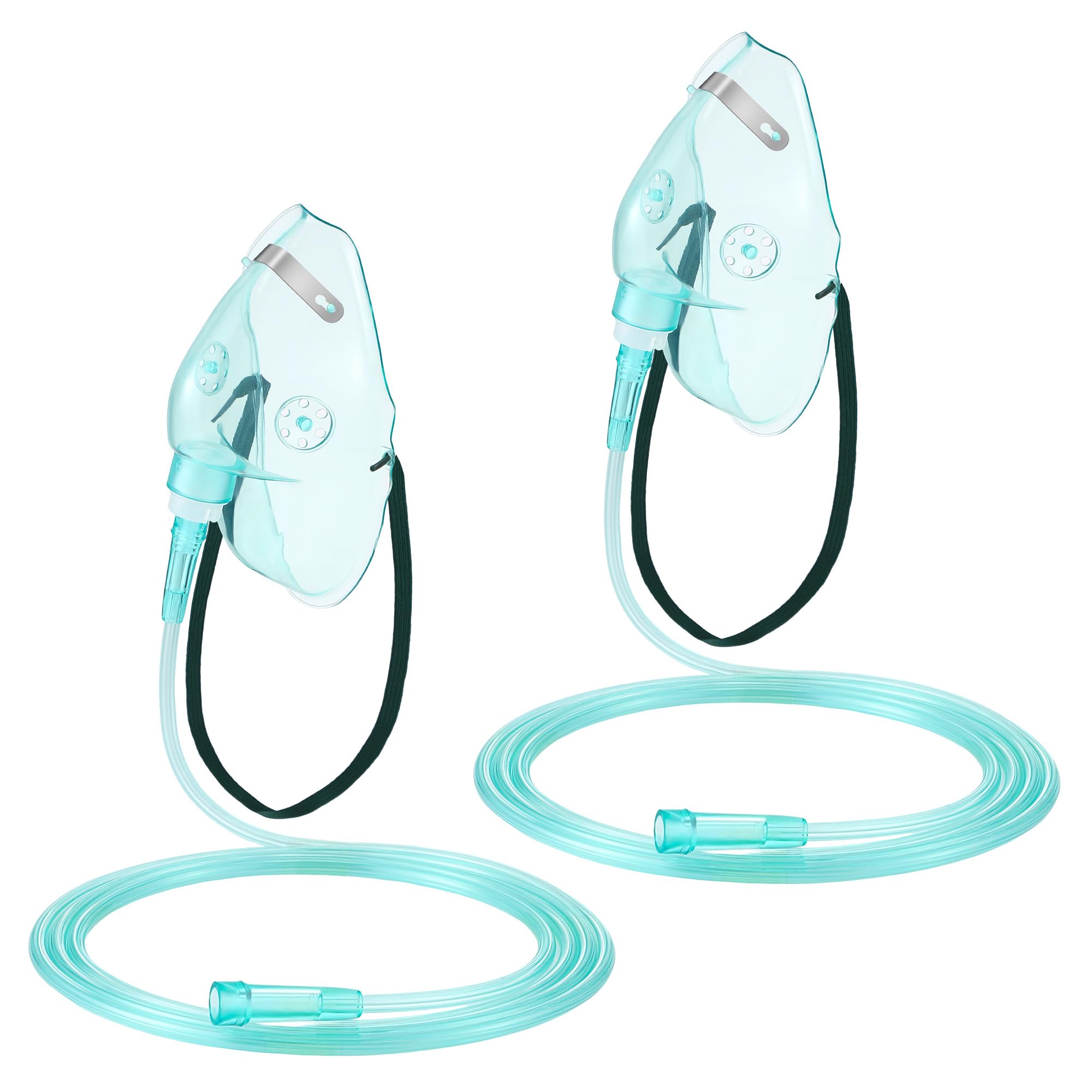 Photo 1 of Geiserailie 2PCS XL Oxygen Mask with 6.6 Ft Tubing and Adjustable Elastic Strap, Adult Oxygen Mask with Tubing, Breathing Masks for Face Adult