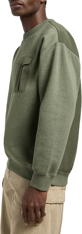 - Felpa Uomo - Vestibilità Comoda - Utility Crew Sws - Oak Moss