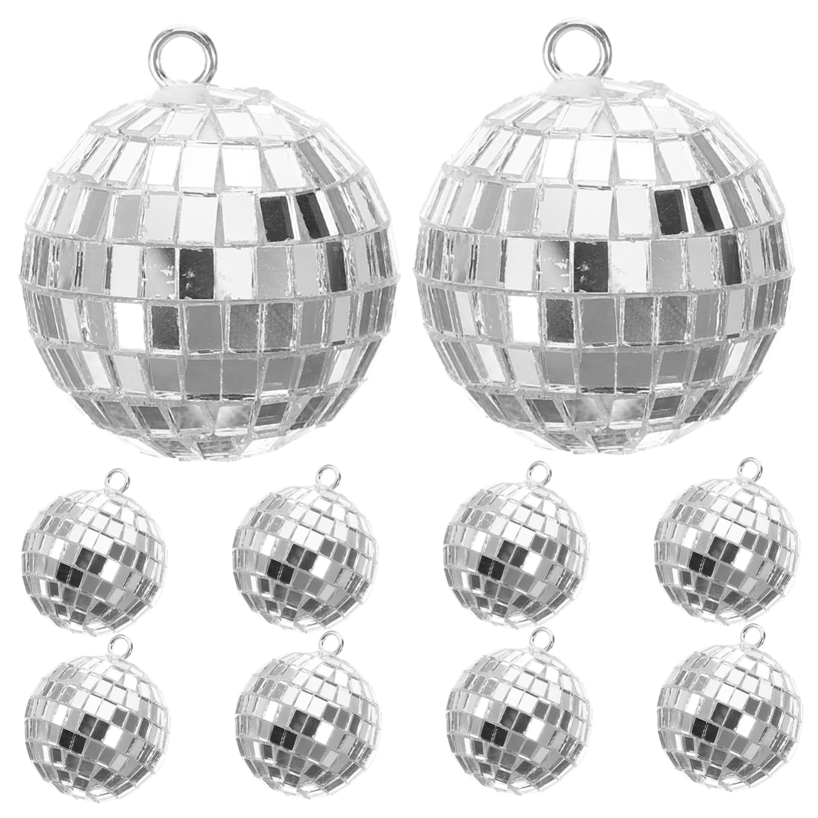 CIYODO 10pcs Chic Mirror Disco Ball Decorations Reflective Hanging Ornaments for Parties Christmas Weddings Home Decor Lightweight and Shiny Design