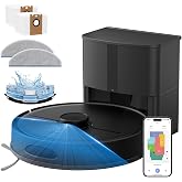 Azomabox Robot Vacuum and Mop Combo, 8000Pa, Self-Emptying | Up to 70 Days, 2.6L Dust Bag, LiDAR Navigation, Anti-Tangle Brush, App &amp; Voice Control, 180-Min Runtime, Pet Hair Pickup