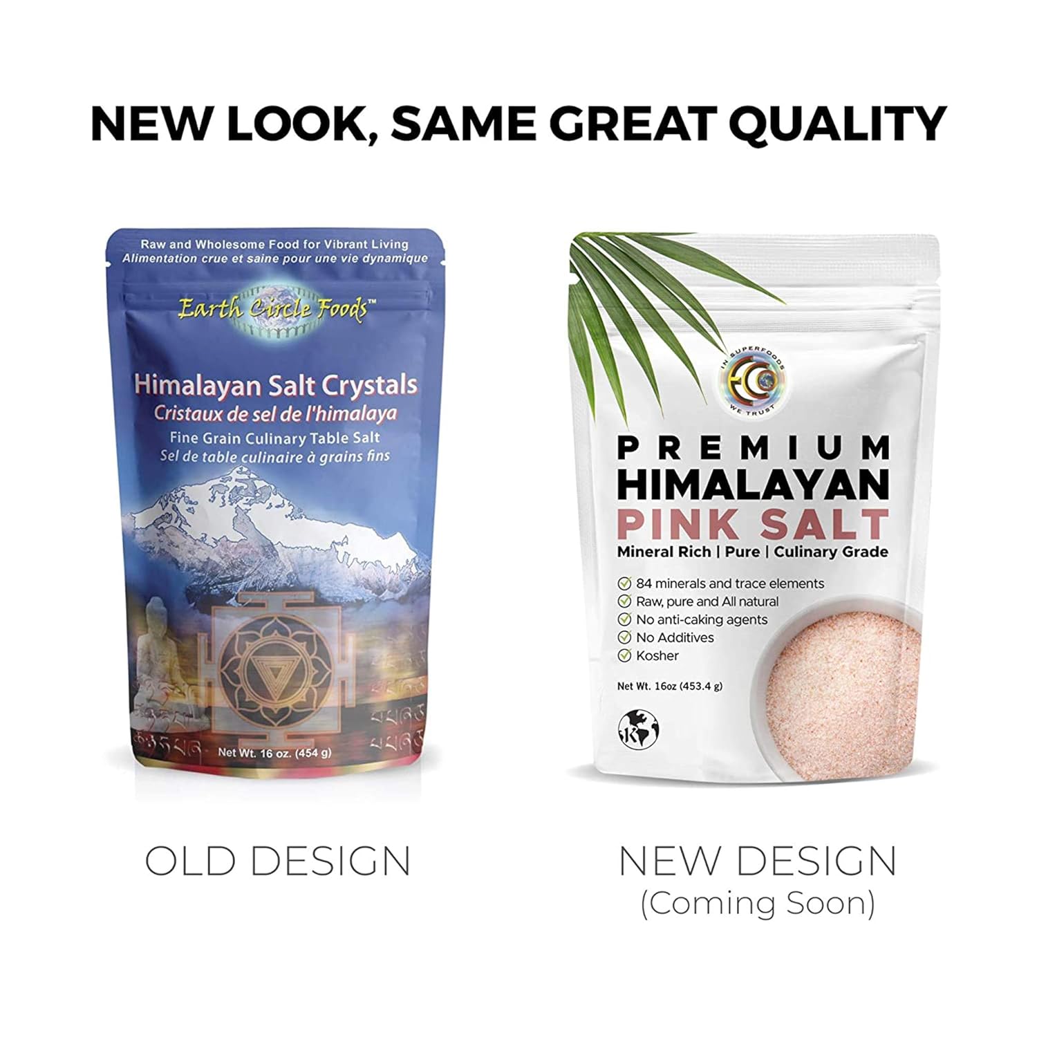 Earth Circle Organics Premium Himalayan Pink Fine Grain Salt, No Anti-Caking Agents, Pure Culinary Grade - Kosher, Nutrient and Mineral Dense, 1 Pound : Rock Salt : Grocery & Gourmet Food