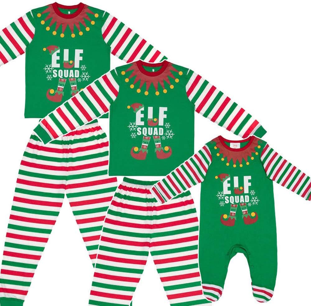 Elf Squad PJs Matching Family Christmas Elf Pyjamas Mens Womens Child Newborn