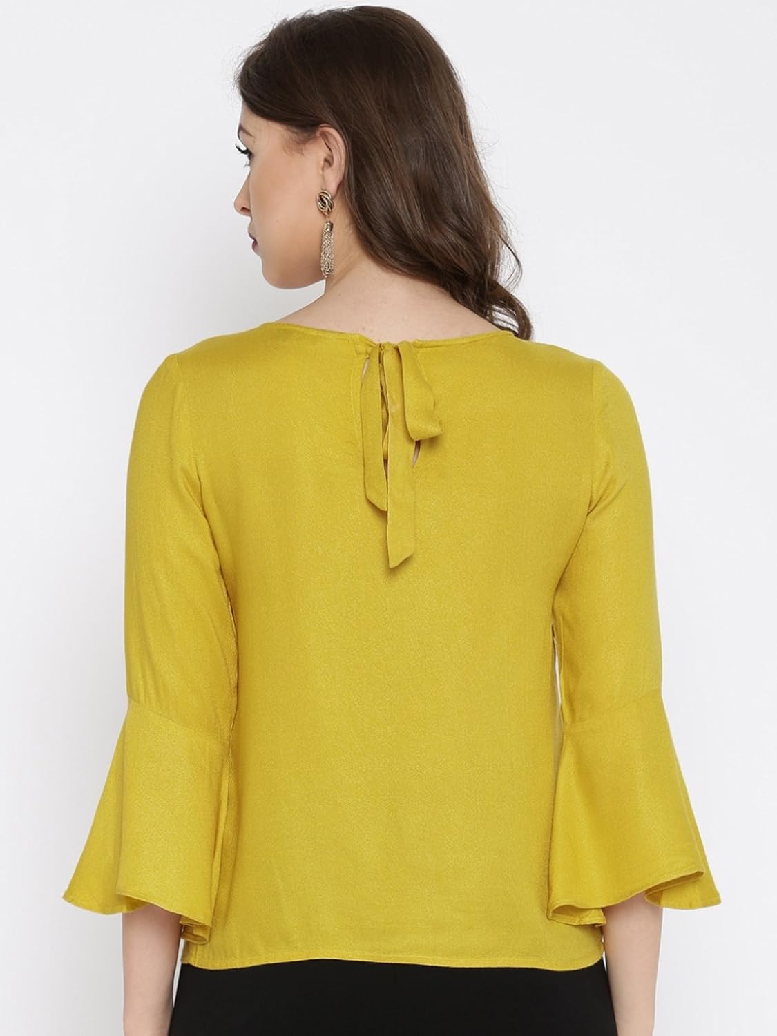rare women mustard solid regular top (ep2220)